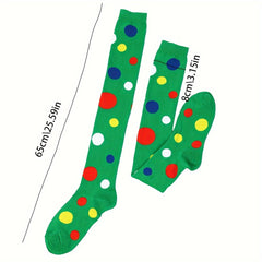Men's Over The Knee High Polka Dot Socks