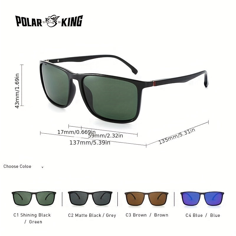 Men's Vintage Polarized Square Sunglasses UV Protection