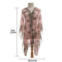 Letter Chain Stripe Shawl Lightweight Sunscreen Large Shawl