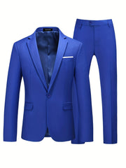 Men's Slim Fit 1 Button Suit Blazer and Pants Set