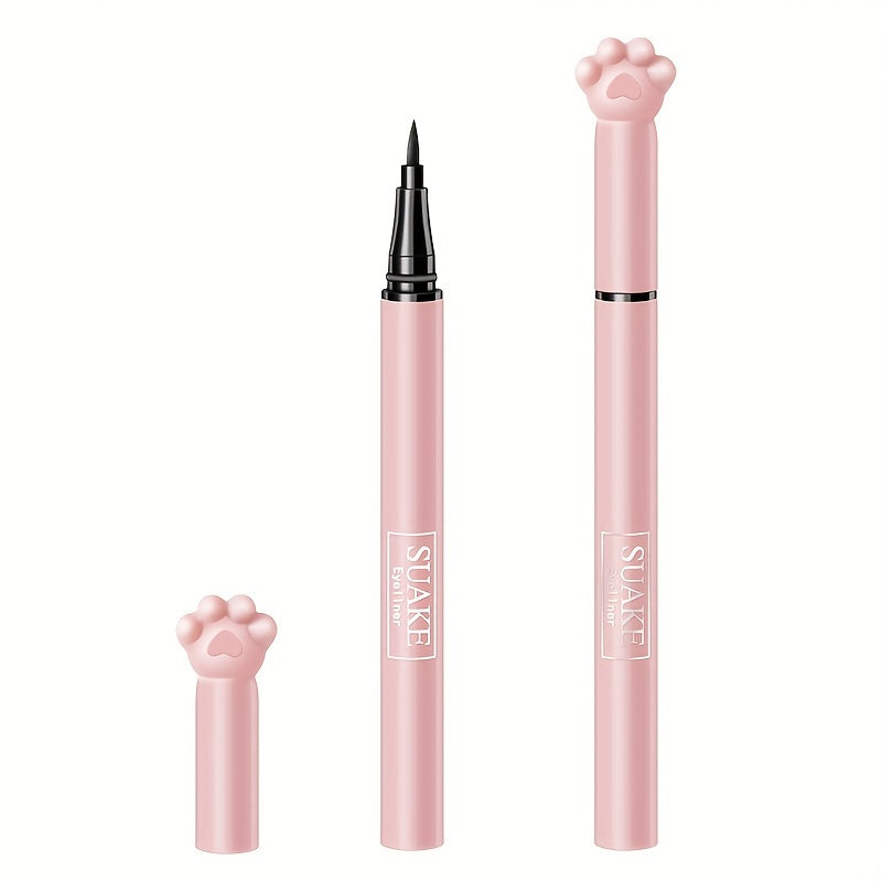 Waterproof Liquid Eyeliner Pen, Smudge-proof Formula, Cat Paw Packaging, Brown