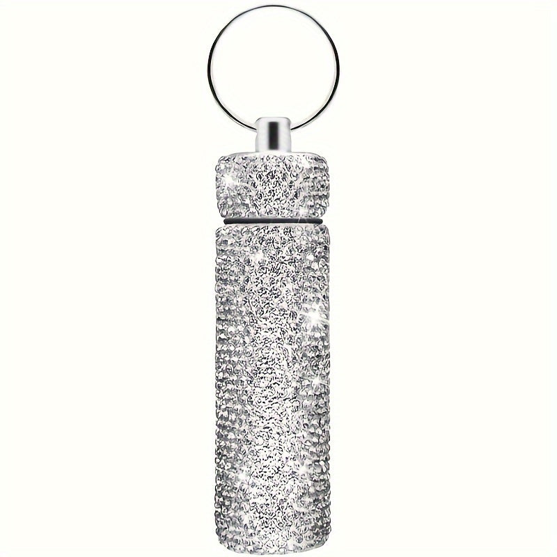 1pc First Aid Pill Sealed Jar Keychain Portable Aluminum Alloy Keychain