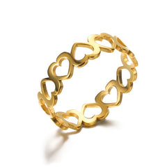 Vintage Heart Ring Stainless Steel Jewelry Gift for Women