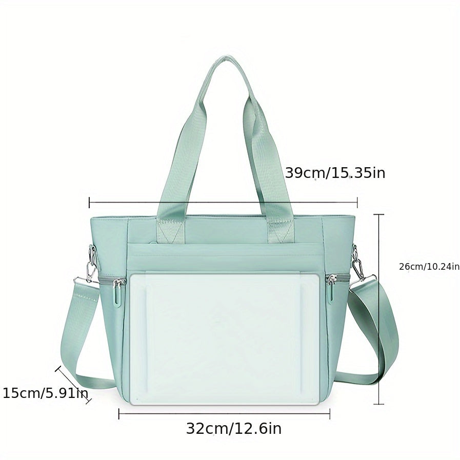 Large Capacity Convertible Tote Shoulder Bag With Adjustable Strap