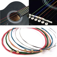 6 Pack Colorful Copper Steel Strings for Acoustic Guitar