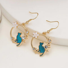 Kitten Geometric Dangle Earrings - Cat Ear Jewelry