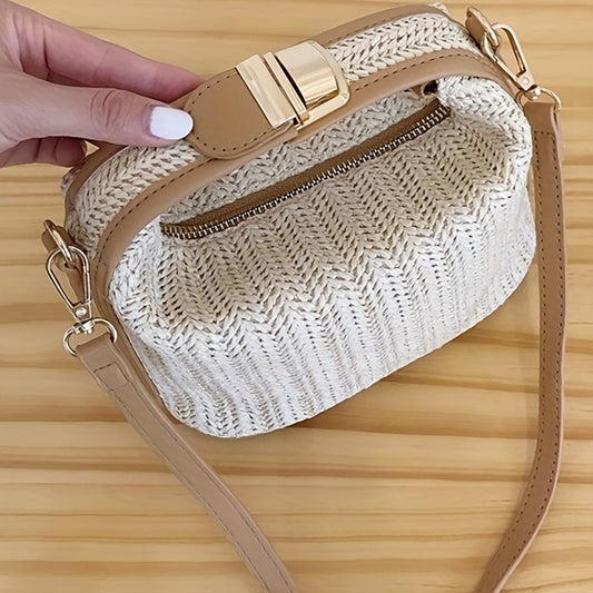 Straw Woven Crossbody Bag for Travel Beach Holiday