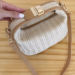 Straw Woven Crossbody Bag for Travel Beach Holiday