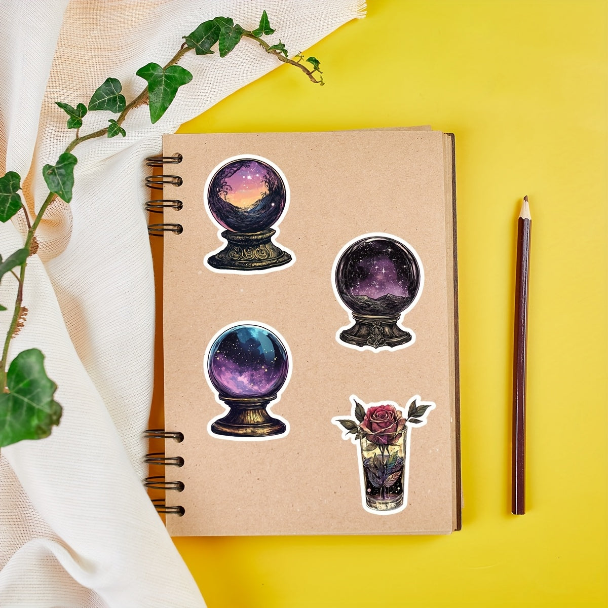 50pcs Gothic Dark Magic Vinyl Stickers Irregular Shapes for DIY Decor