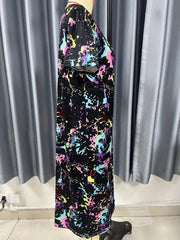 Tie Dye Print Lounge Dress Comfy Crew Neck Short Sleeve Home Dress