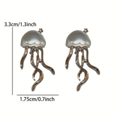 Silver Plated Jellyfish Earrings Ear Jewelry Women