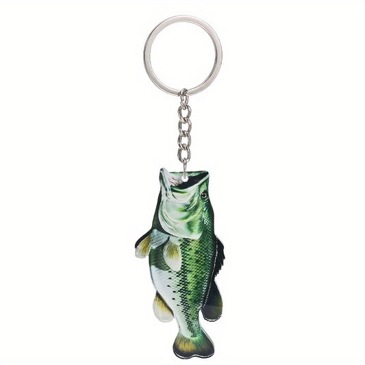 Bass Acrylic Mini Keychain Pendant For Fishing Enthusiasts Car Key Decoration