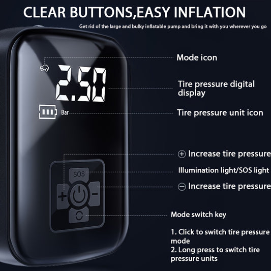 Portable Air Compressor with LED Light