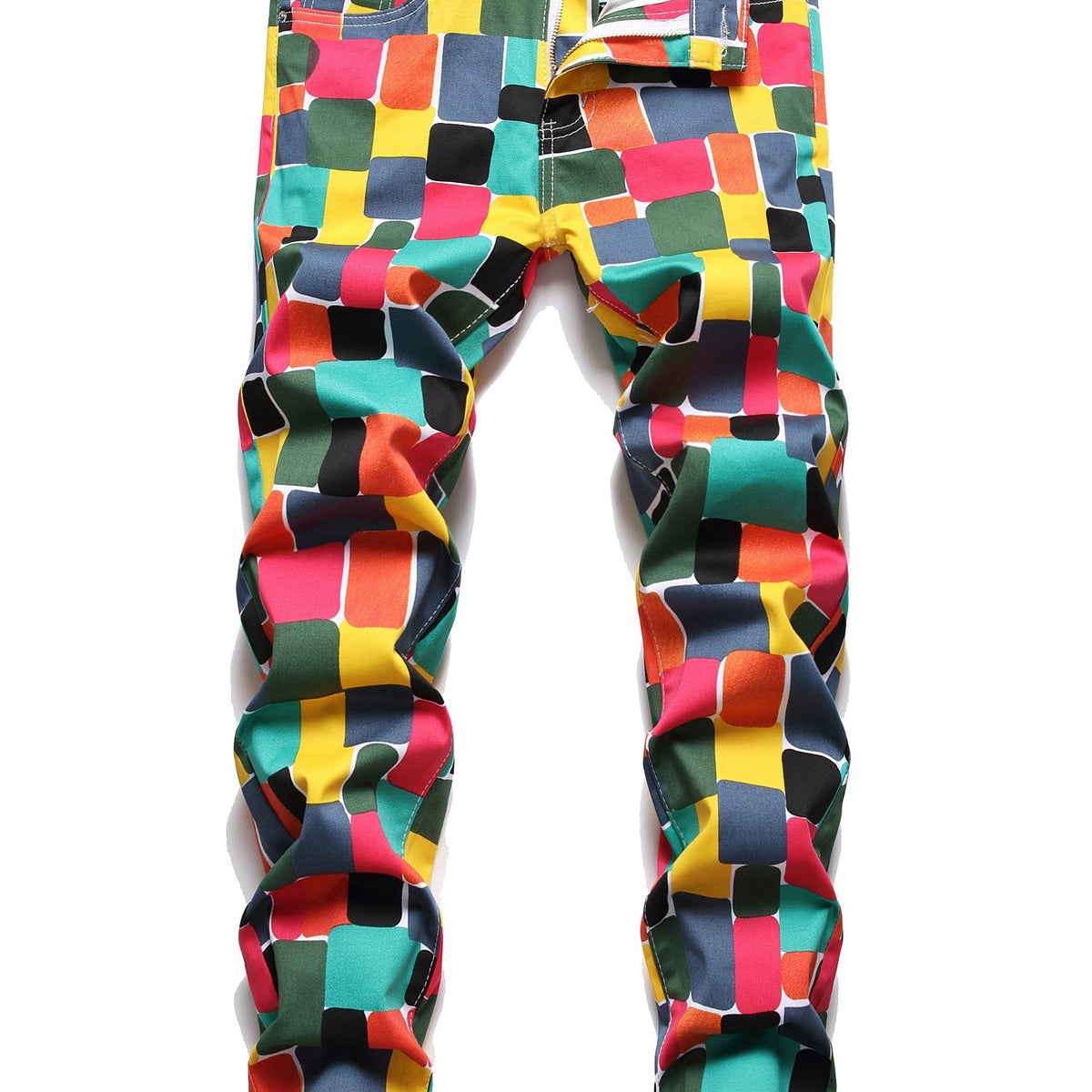 Men's Colorful Jeans Straight Regular Denim Jeans With Pockets
