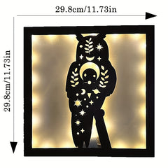LED Owl Shape Lamp Wooden Home Decoration