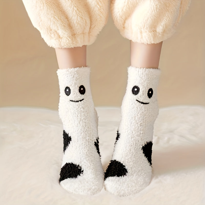 5 Pairs Polka Dot Print Socks Women's Stockings & Hosiery