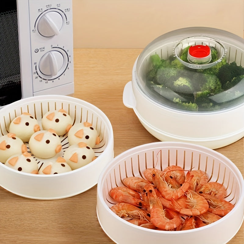 1pc Microwave Steamer Plastic Cooker For Kitchen Gadgets