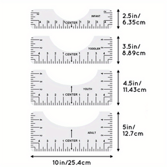 4pcs T Shirt Ruler Guide Heat Press Mats for Vinyl Sublimation