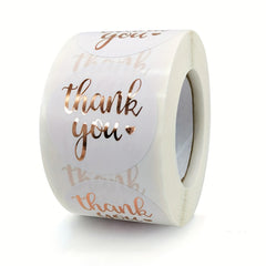 500pcs Rose Foil Thank You Stickers for Business Decoration