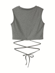 Y2K Sleeveless Crop Tank Top for Summer