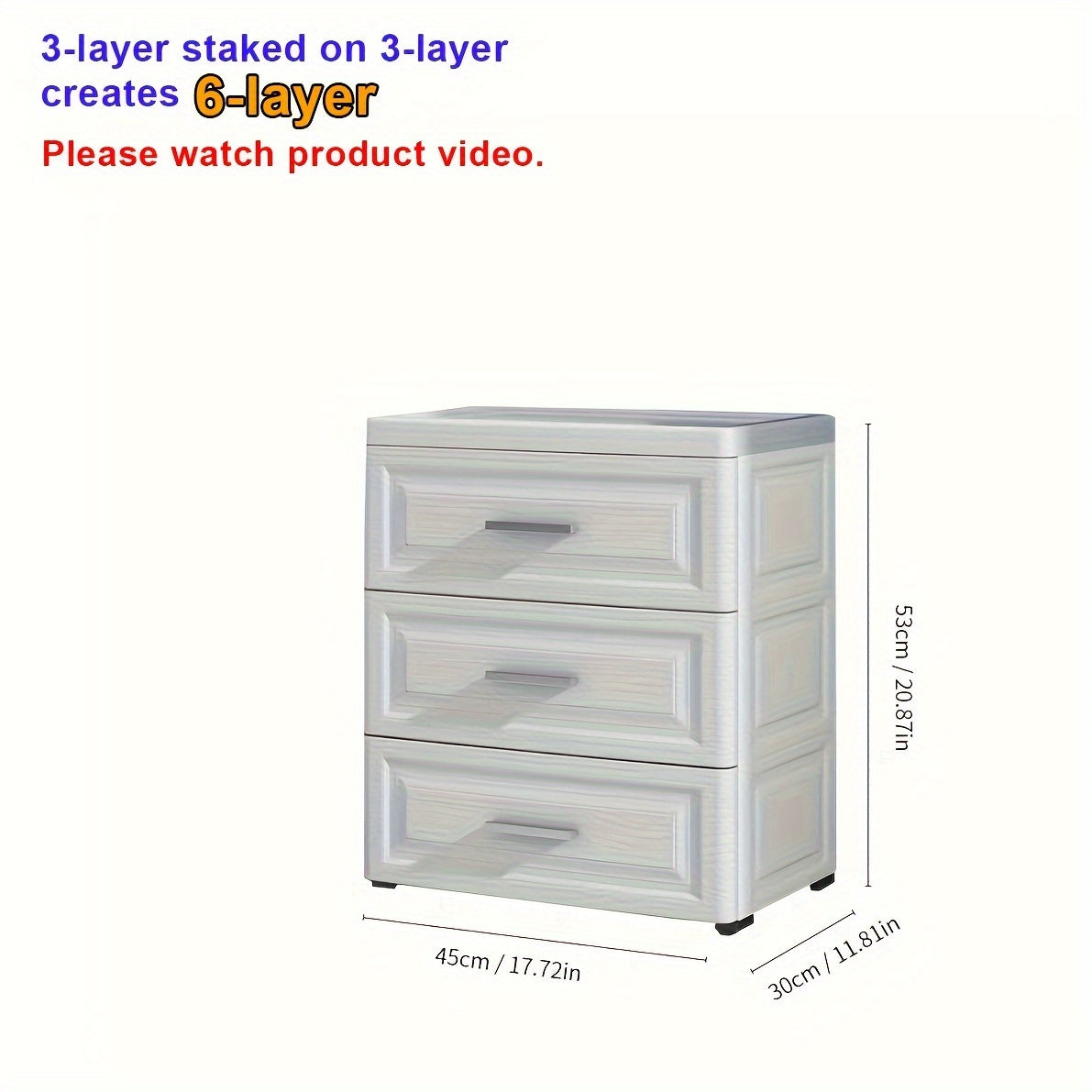 1pc Stackable Storage Cabinet Drawer Plastic Dresser Organizer Room Decor