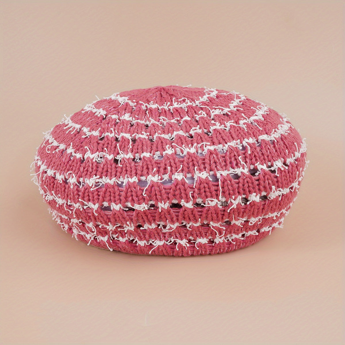 Striped Hollow Beret Hat Summer Breathable All-match Painter Hat