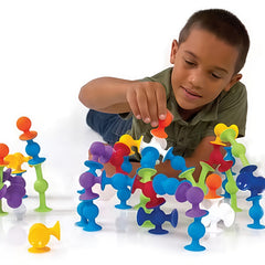 11pcs Suction Cup Toys Building Blocks Set Educational Travel Soft Silicone Kit