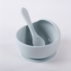 Baby Bowl and Spoon Set for Independent Eating with Silicone Sucker Bowl