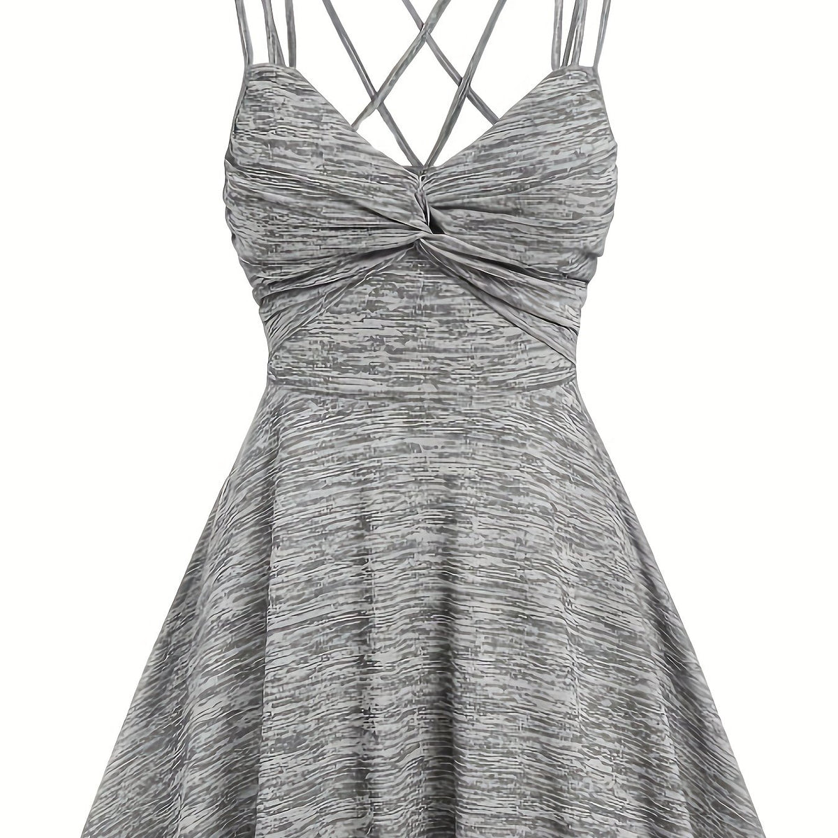  Heathered Criss Cross Cami Dress