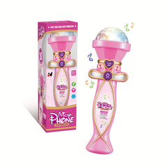 Kids Handheld Microphone with Colorful Lights - Gift for Girls