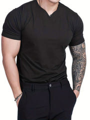 Men's Retro Short Sleeve V-Neck for Outdoor Summer Leisure