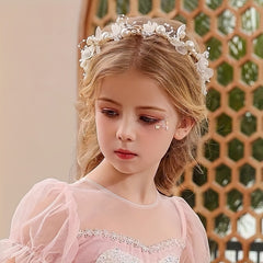 Girls Flower Headdress Hair Accessories Bracelet - Gift For Kids