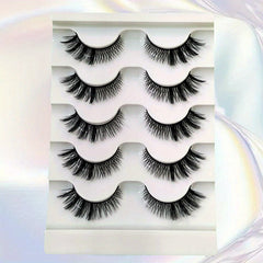 5 Pairs Short Cross Cat Eye Faux Mink False Eyelashes