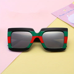 Girl's Large Frame Letter Decorated Outdoor Sunglasses