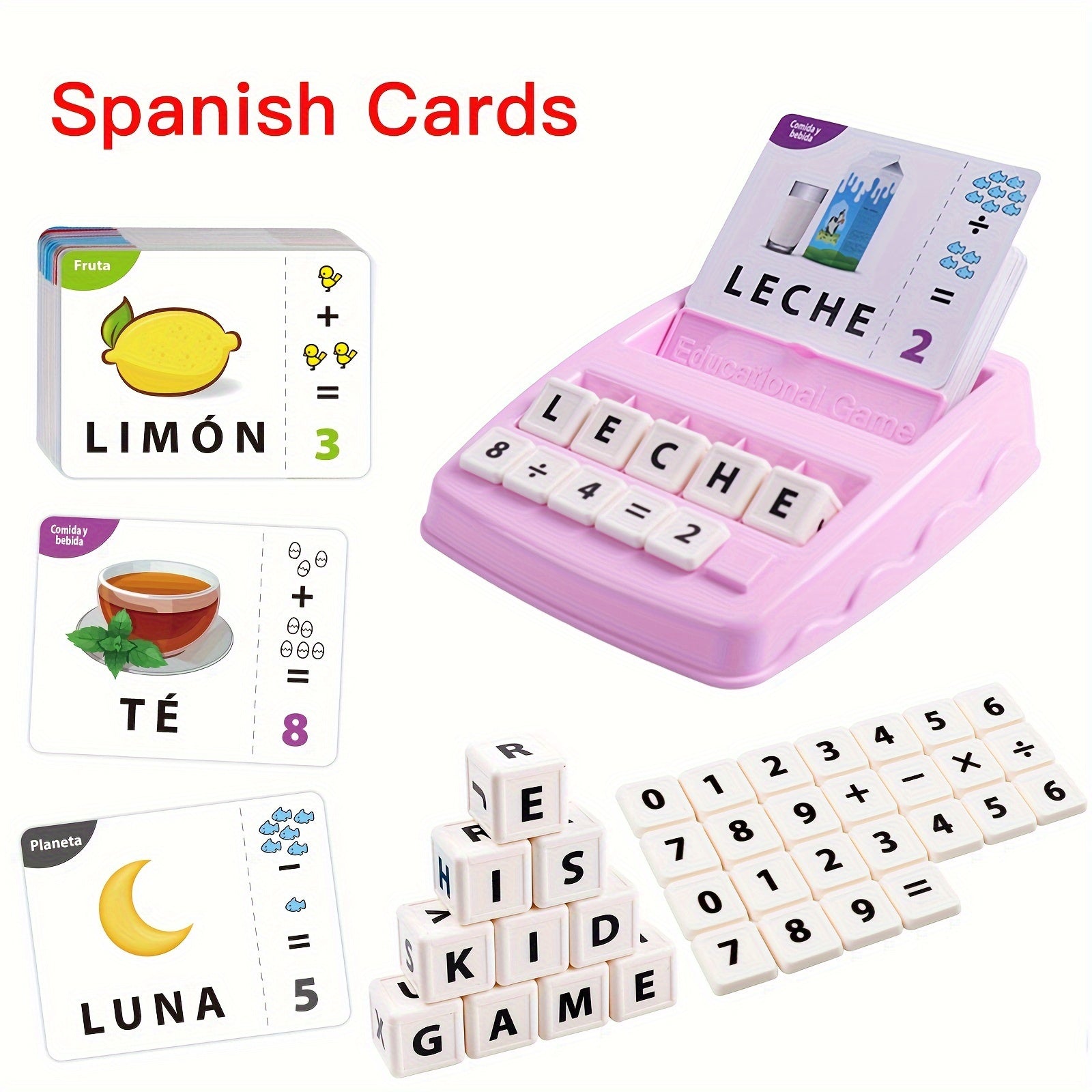 Spanish 2 in 1 Matching Letter & Math Toy for Kids