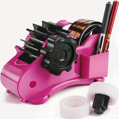 Pink Heat Tape Dispenser with Pen Slot and 1 & 3 Dual Roll Cores