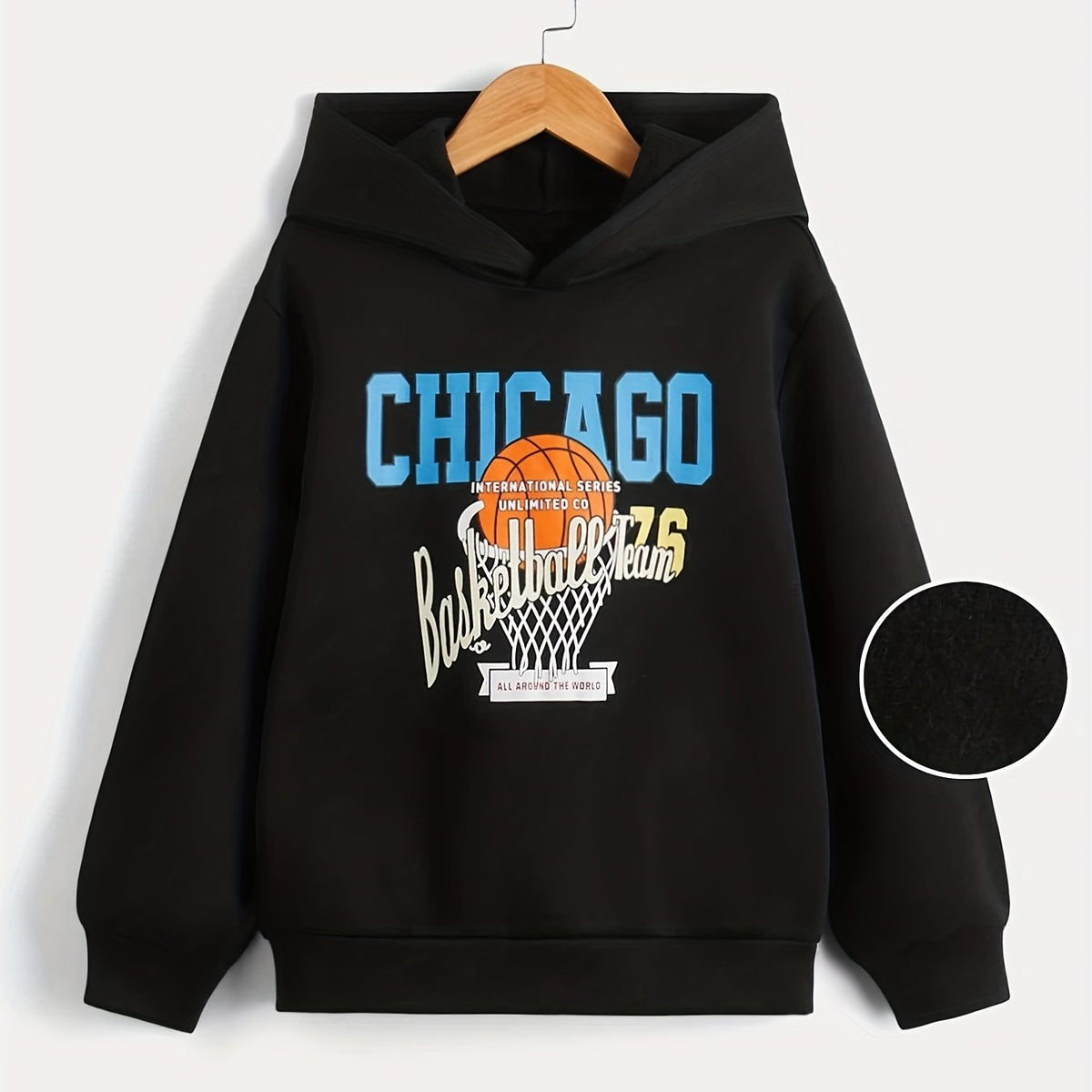 Basketball Print Boys Hooded Sweatshirt for Kids