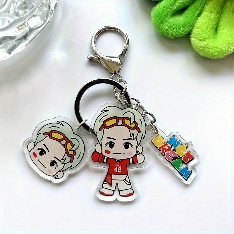 Cartoon Keychain Doll Acrylic Keyring Purse Bag Backpack Car Key Charm Accessory