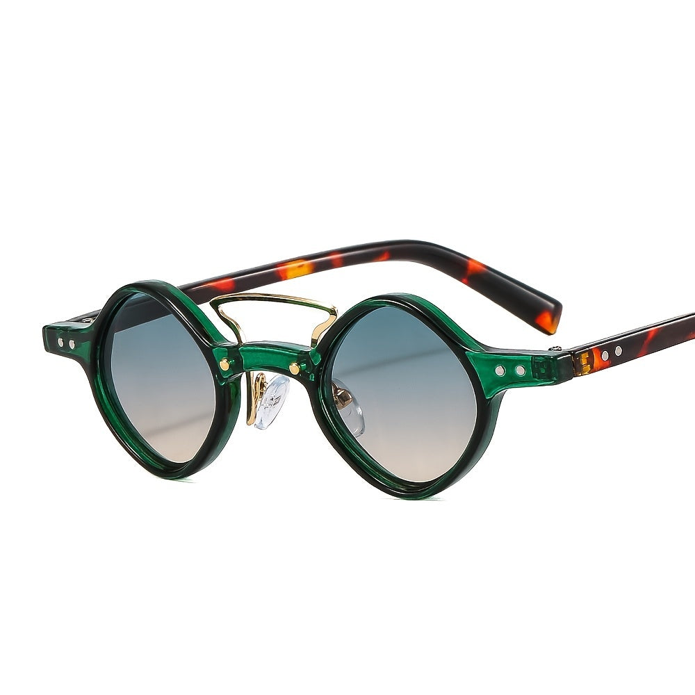 Square Frame Sunglasses Rivet Decor Hip Hop Glasses UV400