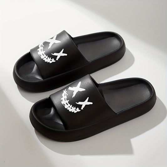 Men's Smiling Face Pillow Slides Casual Non Slip Slippers