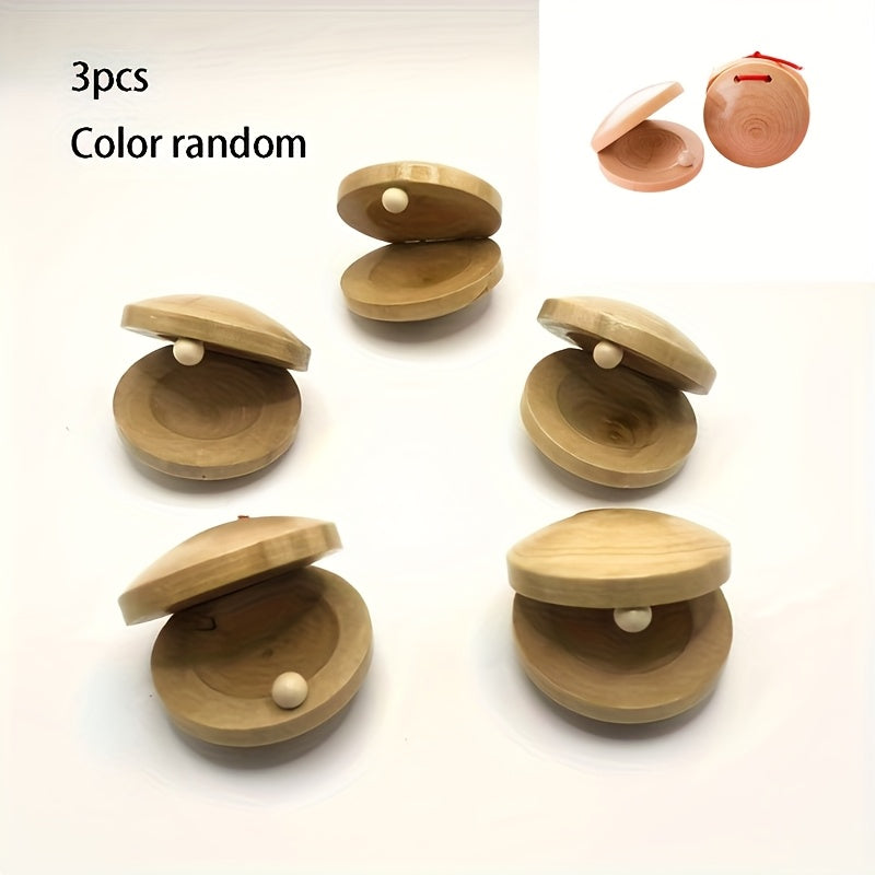3pc Wooden Percussion Set Handheld Sound Board 'Da Da Da' Toy