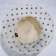 Polka Dot Flower Derby Hat Stitching Sun Hat Lightweight Mesh Bucket Hat