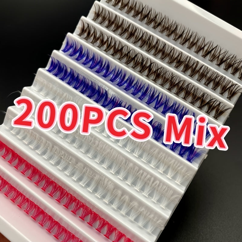200pcs Cluster Lashes Individual Eyelashes Extension Natural Soft Fans DIY Lash