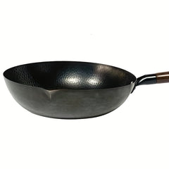 32cm Cast Iron Wok Flat Bottom Cookware for All Stoves