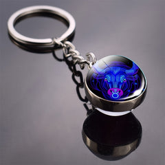 Luminous Constellations Keyring Double Sided Glass Ball Keychain