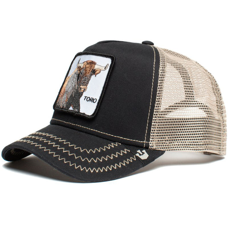 Animal Embroidery Mesh Baseball Hat