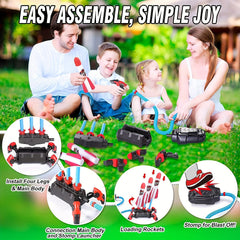 Toy Rocket Launcher For Kids 3 Continuous Shots Launcher Jump Rocket Launcher