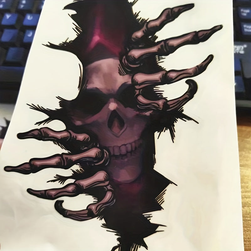 Spooky Skull Car Sticker for Halloween