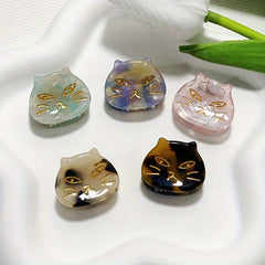 5pcs Mini Cat Shape Hair Claw Acetate Ponytail Holder Hair Accessories
