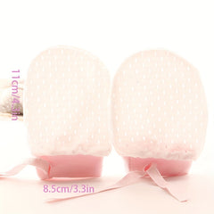 Baby Anti-Scratch Mesh Gloves, High Elastic Strap 0-1 Year